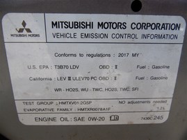 2017 Mitsubishi Mirage G4 ES Purple 1.2L AT #234023